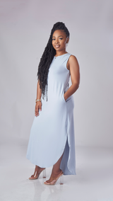 Comfy Vibe Dress (Ash Blue)