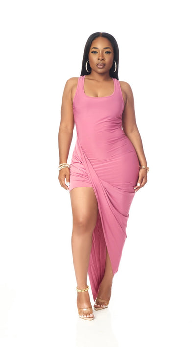 Ladylike Maxi Dress (Light Plum)