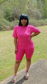 So Chill Short Set (Fuchsia)
